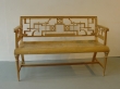 carved wood bench