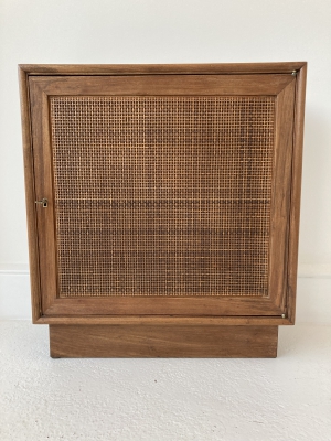 Wood and raffia cabinet