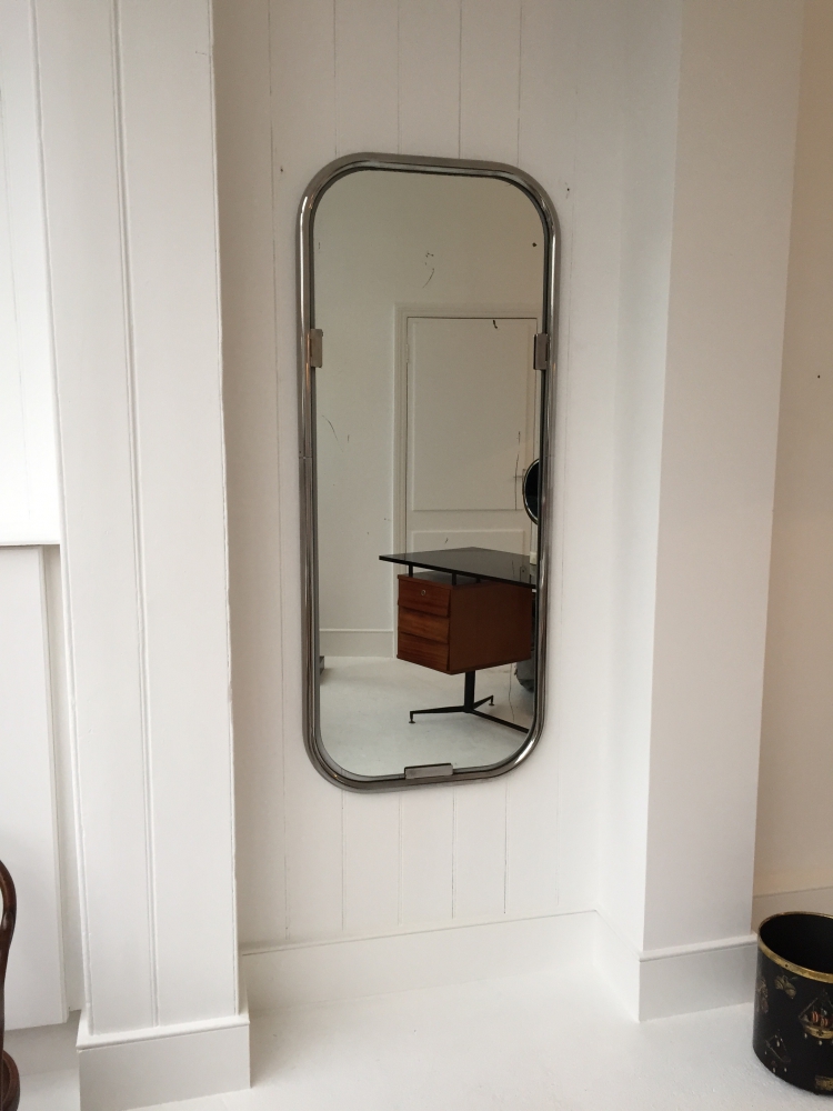 Chrome framed wall mirror